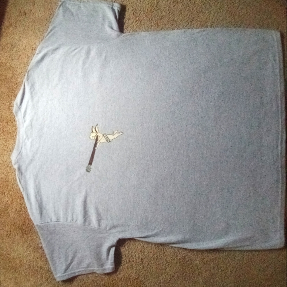 Gray cotton designer t-shirt cru neck xl